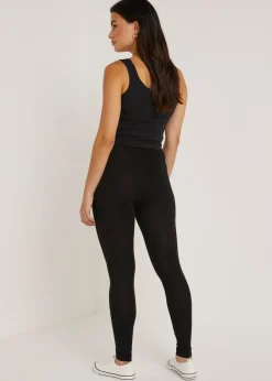 Loungewear>Papaya 2 Pack Black Ankle Length Leggings