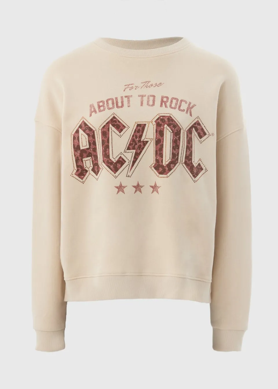 Tops>Papaya ACDC Cream About To Rock Sweatshirt