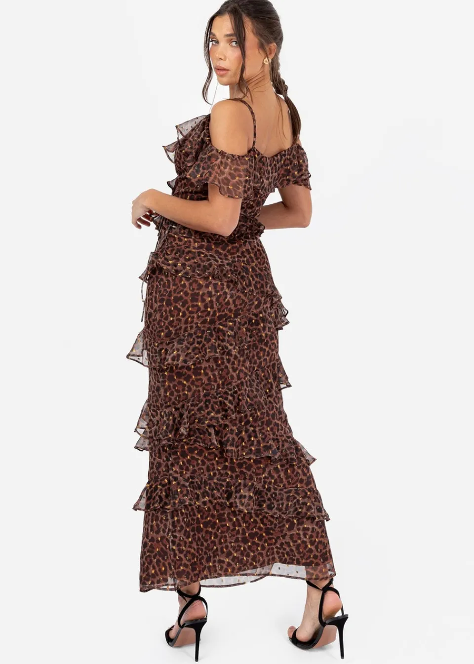 Skirts>Anaya with Love Brown Animal Print Maxi Skirt