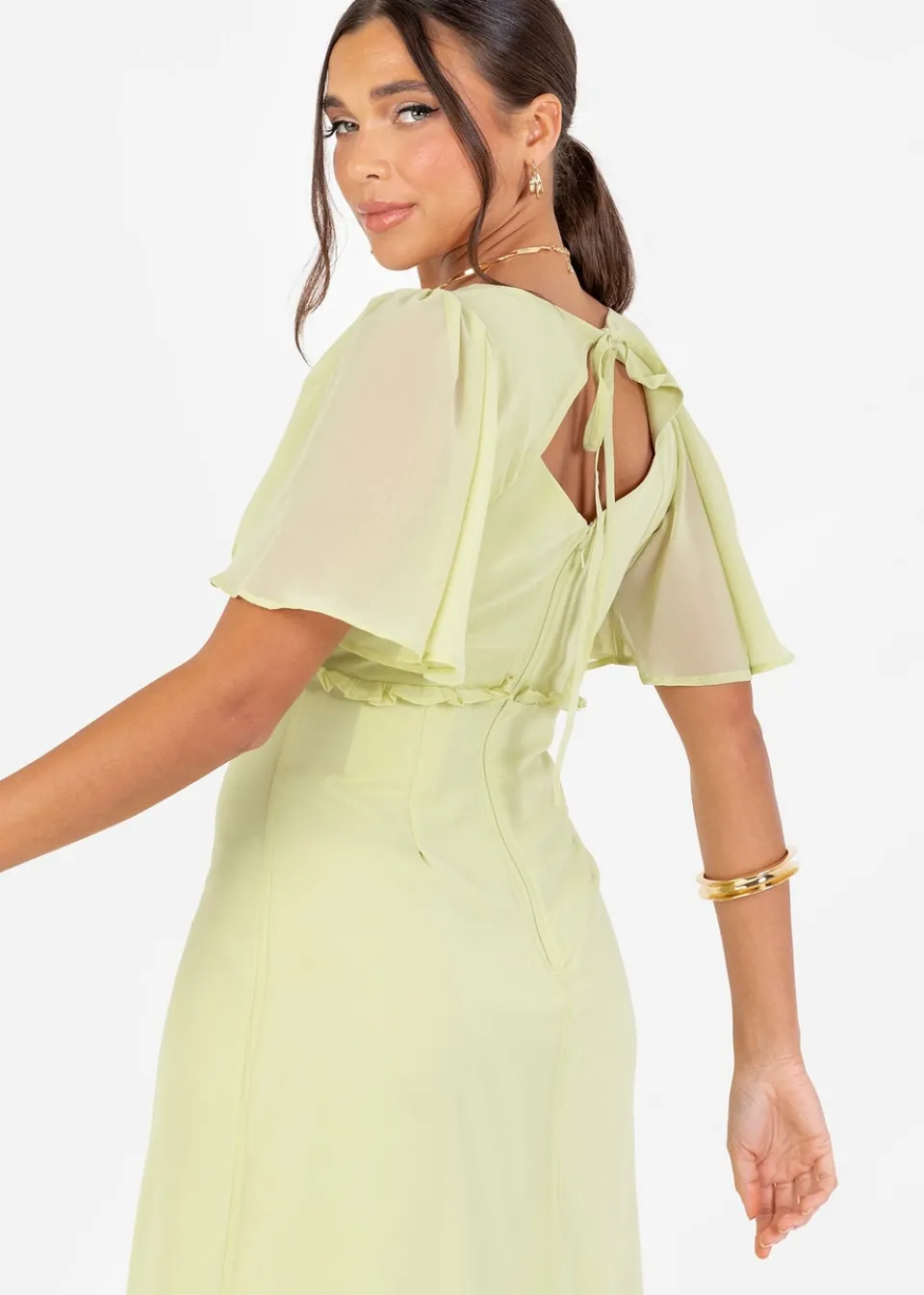 Dresses>Anaya with Love Recycled Spring Green V Neck Maxi Dress