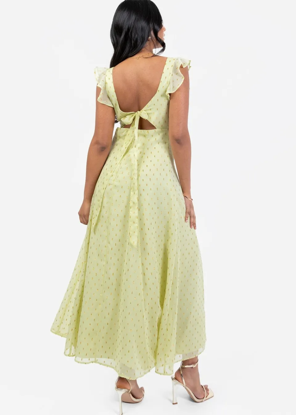 Dresses>Anaya with Love Spring Green Flutter Sleeve Midi Dress