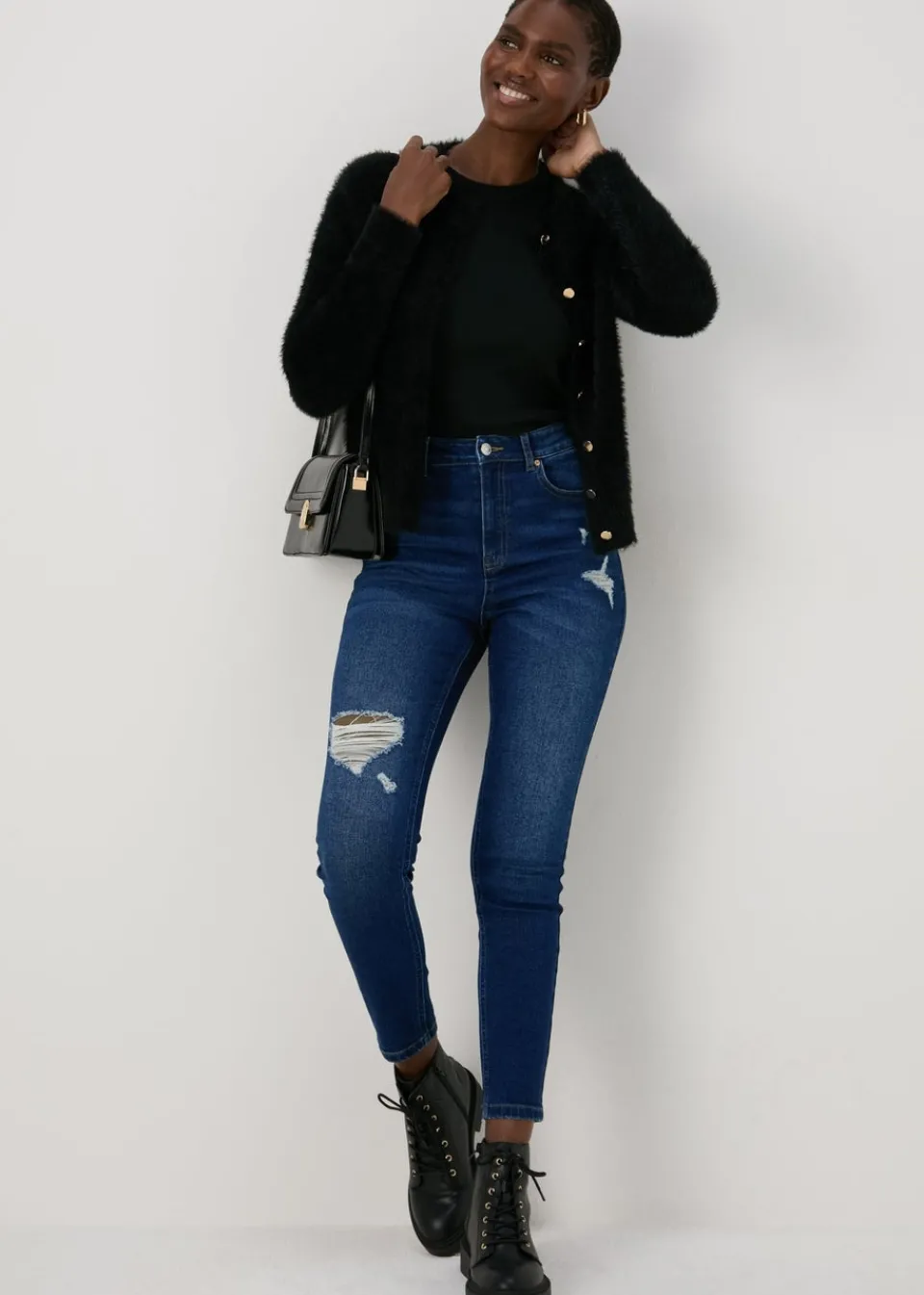 Jeans & Jeggings> April Mid Wash Ripped Skinny Jeans