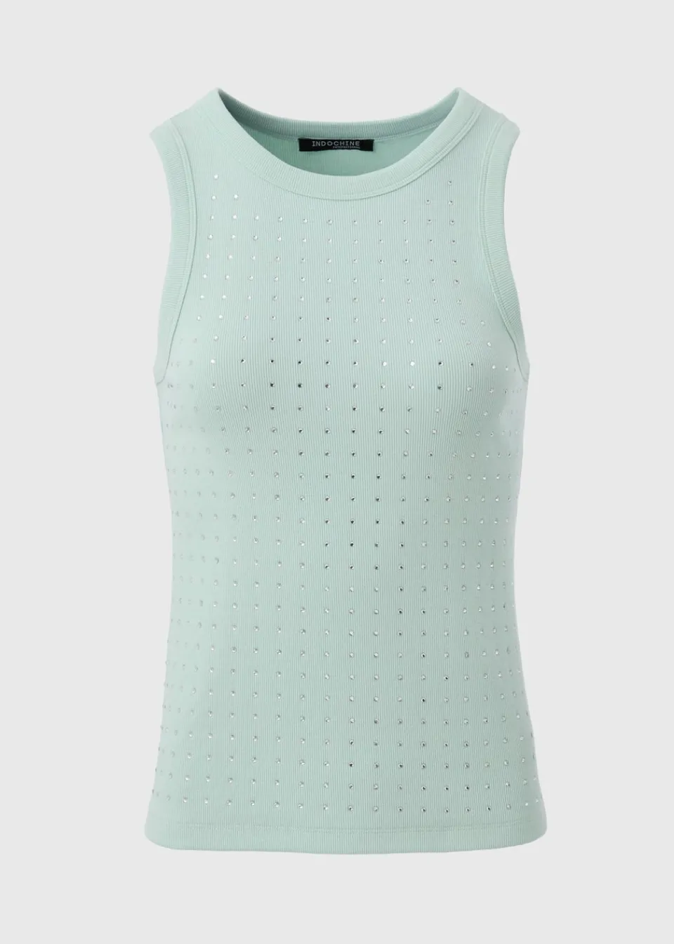 Tops>Papaya Diamante Vest Top Aqua