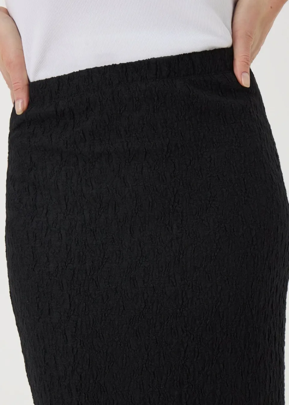 Skirts>Papaya Beige Hyper Texture Midaxi Skirt