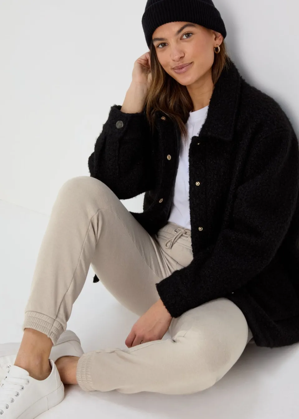 Trousers>Papaya Tapered Jogging Bottoms Beige