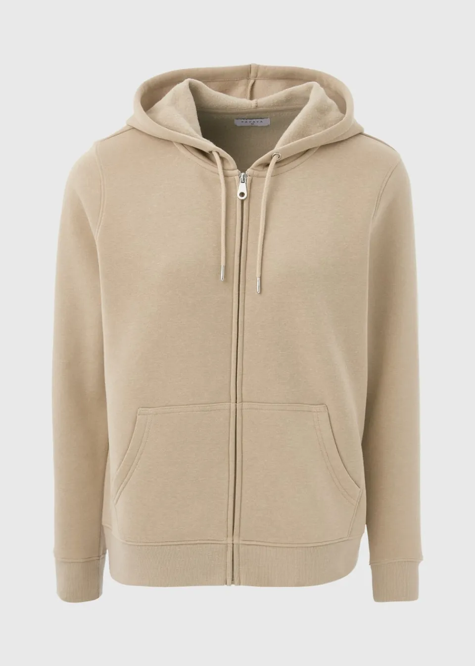 Tops> Beige Zip Up Hoodie