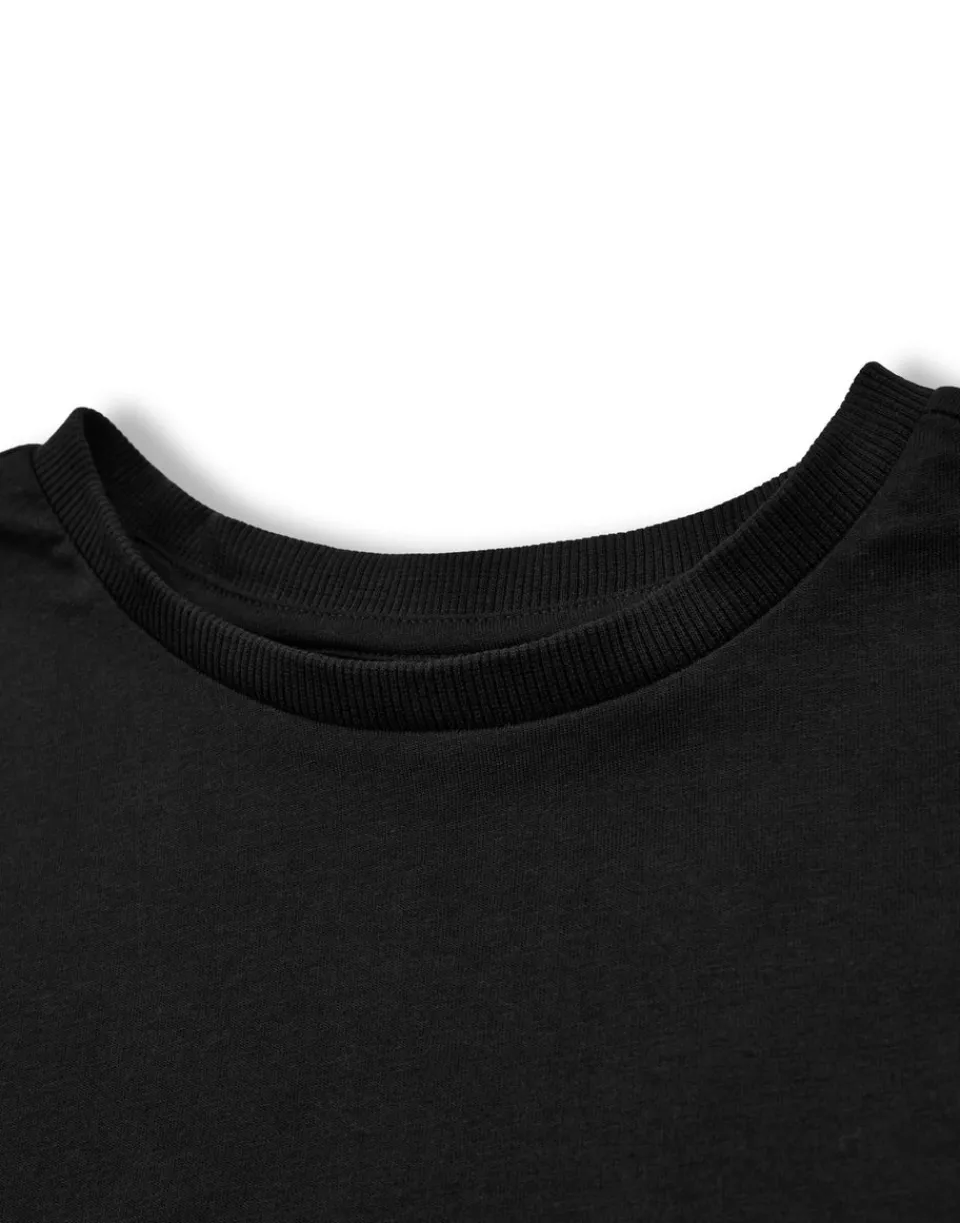 T-Shirts>Betty Boop Heart Black Cropped Short Sleeved T-Shirt