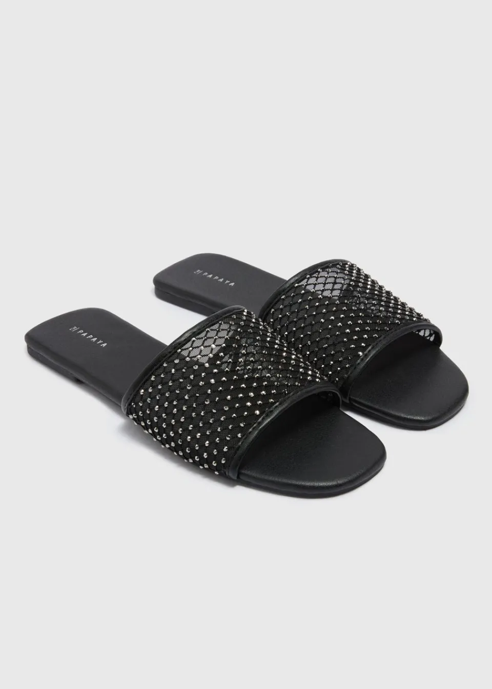 Footwear> Diamante Mule Sliders Black