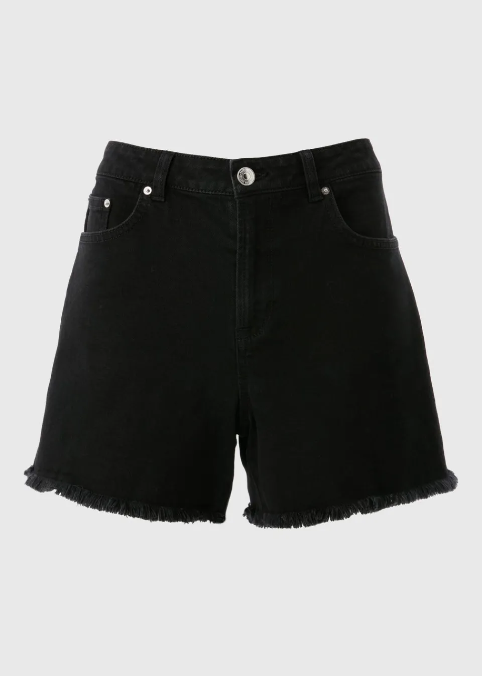 Shorts>Papaya Denim Black Frayed Hem Denim Shorts