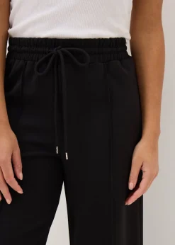Trousers>Papaya Black Front Seam Wide Leg Trousers