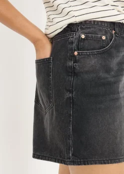 Shorts>Papaya Black High Waisted Denim Shorts