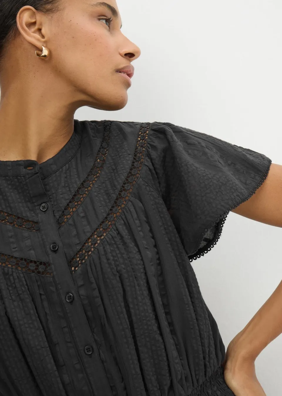 Jumpsuits & Playsuits>Papaya Black Lace Playsuit
