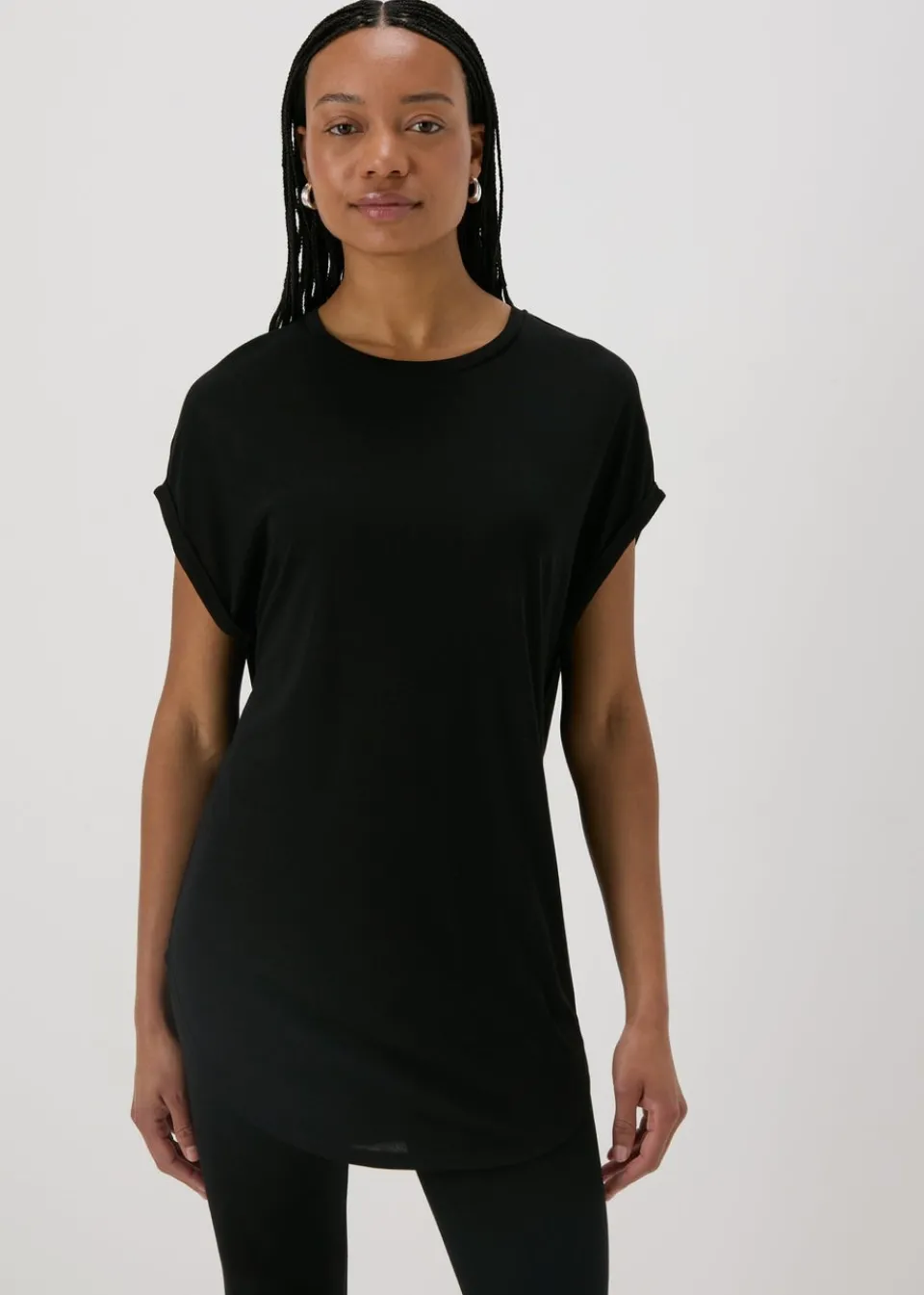 Tops>Papaya Longline T-Shirt Black