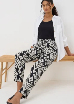 Trousers>Papaya Black Monochrome Printed Tapered Trousers