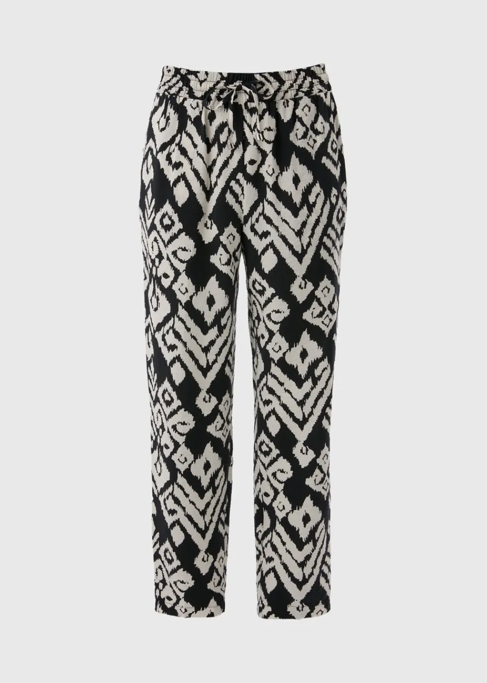 Trousers>Papaya Black Monochrome Printed Tapered Trousers