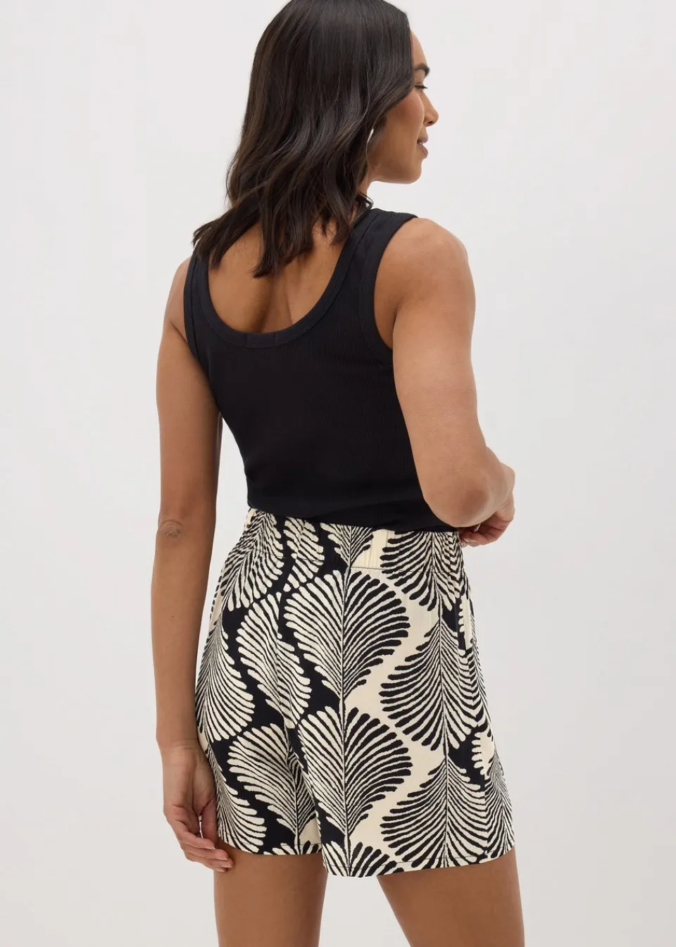 Shorts>Papaya Black Monochrome Shell Shorts