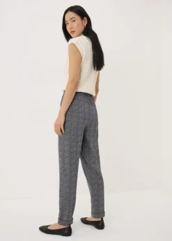 Trousers>Papaya Black Monochrome Tapered Ponte Trousers