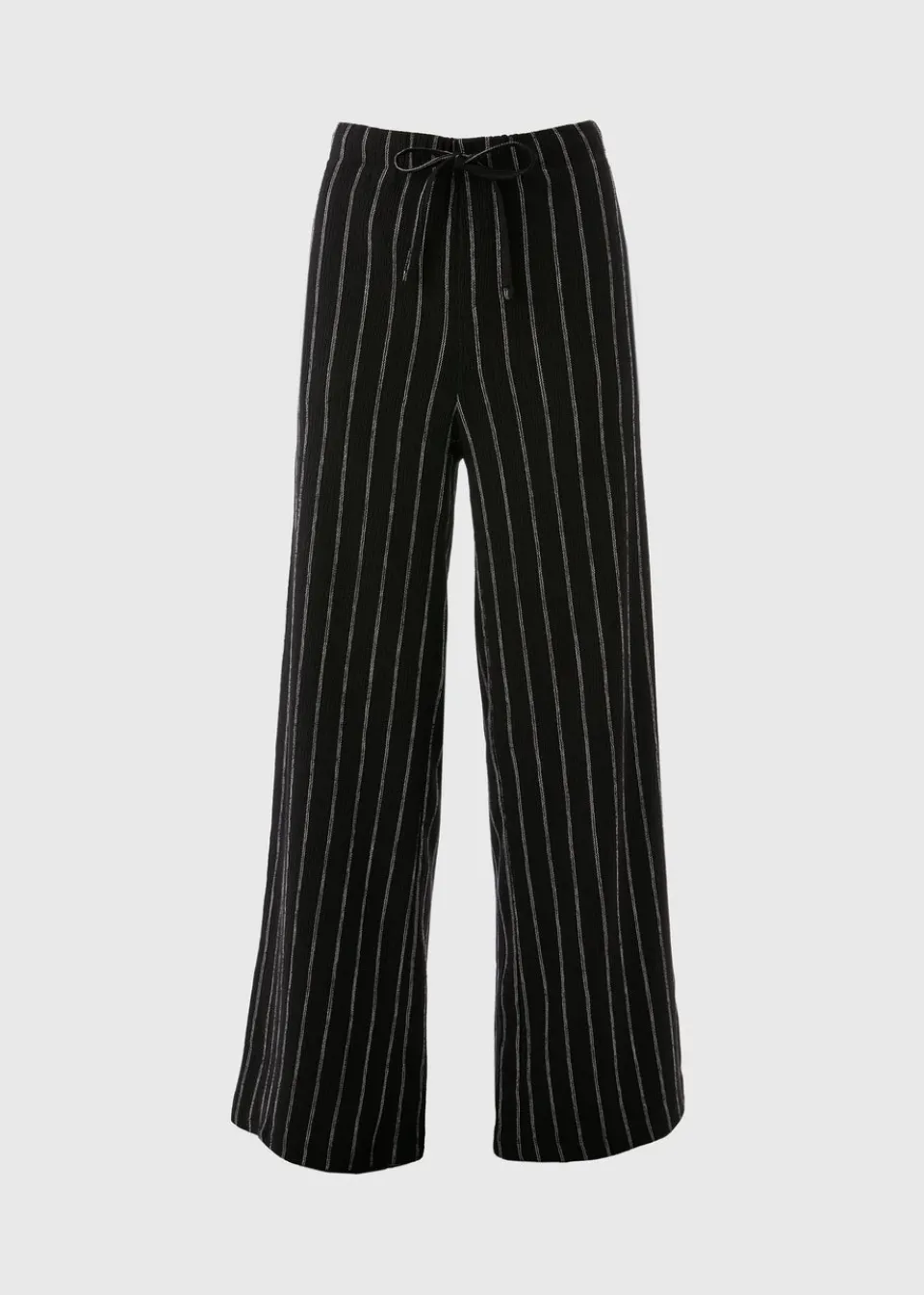 Co-Ord Sets>Papaya Black Pin Stripe Co Ord Wide Leg Trousers