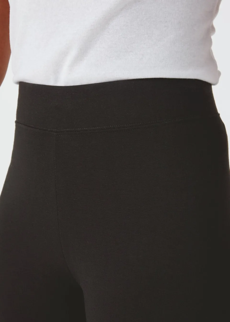 Loungewear>Papaya Black Plain Ponte Leggings
