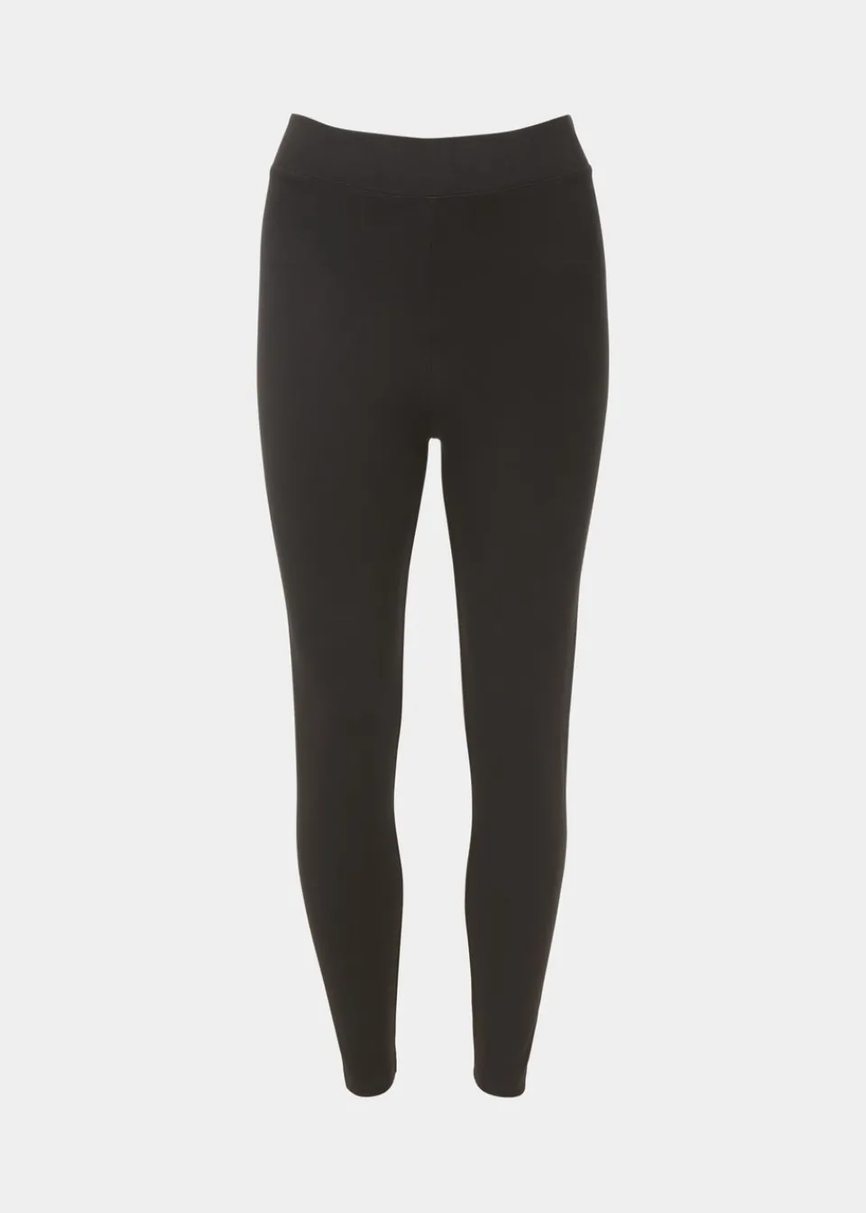 Loungewear>Papaya Black Plain Ponte Leggings