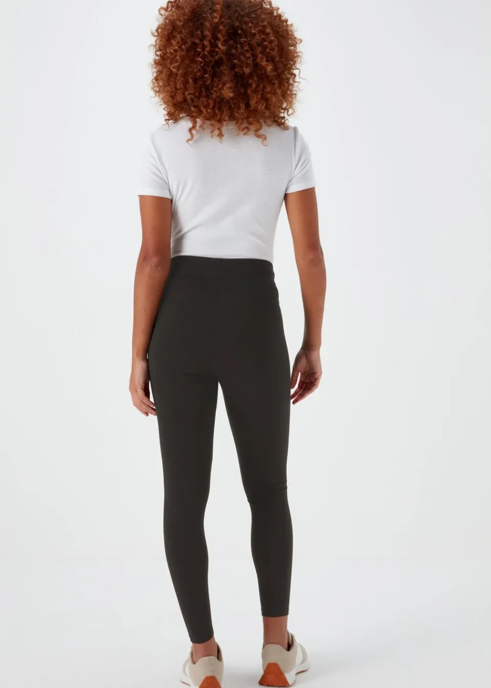 Loungewear>Papaya Black Plain Ponte Leggings
