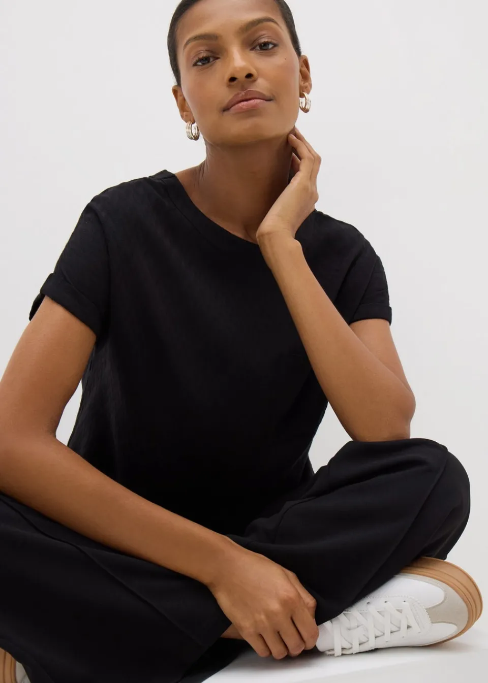 Tops>Papaya Black Pocket Box Top