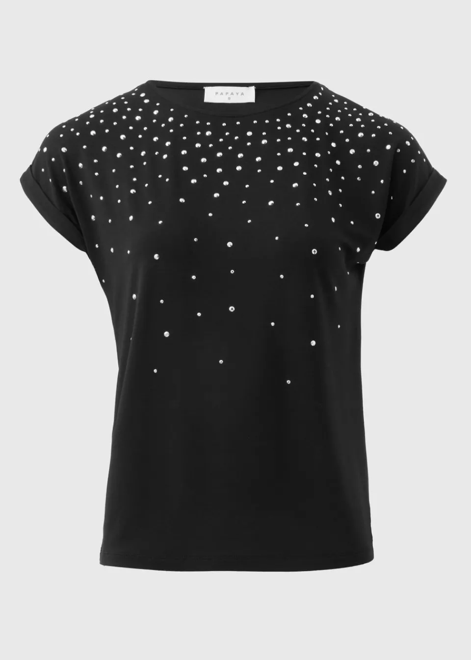 T-Shirts>Papaya Black Scatter Stud T-Shirt