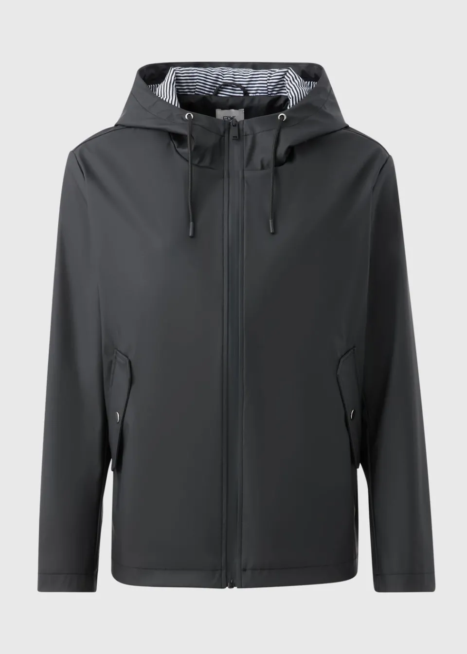 Coats & Jackets>Papaya Short Rubberised Parka Jacket Black