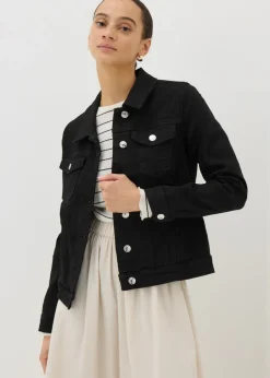 Coats & Jackets>Papaya Denim Black Stretch Denim Jacket