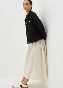 Coats & Jackets>Papaya Denim Black Stretch Denim Jacket