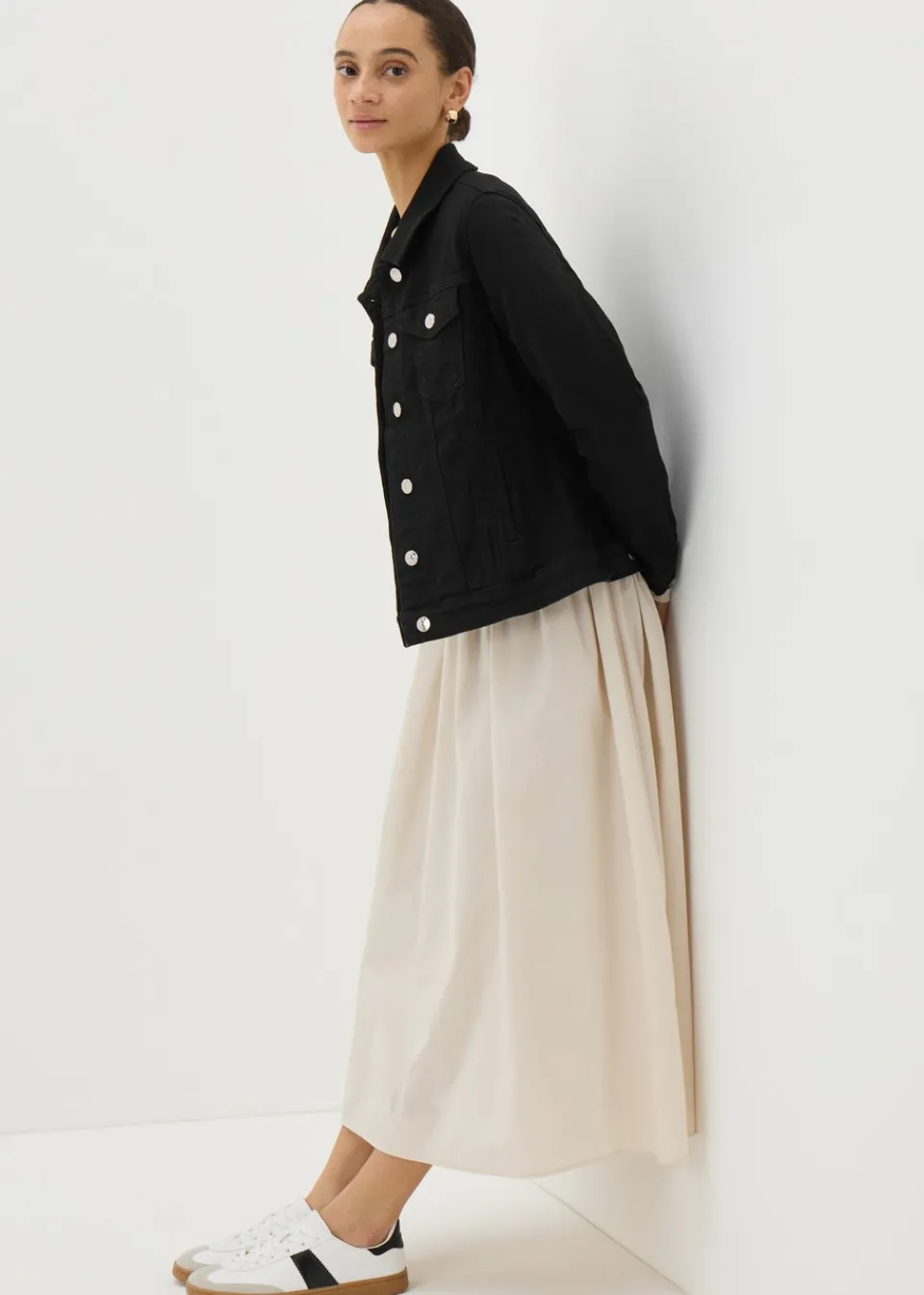 Coats & Jackets>Papaya Denim Black Stretch Denim Jacket