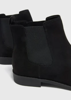 Footwear>Papaya Black Suede Look Chelsea Boots