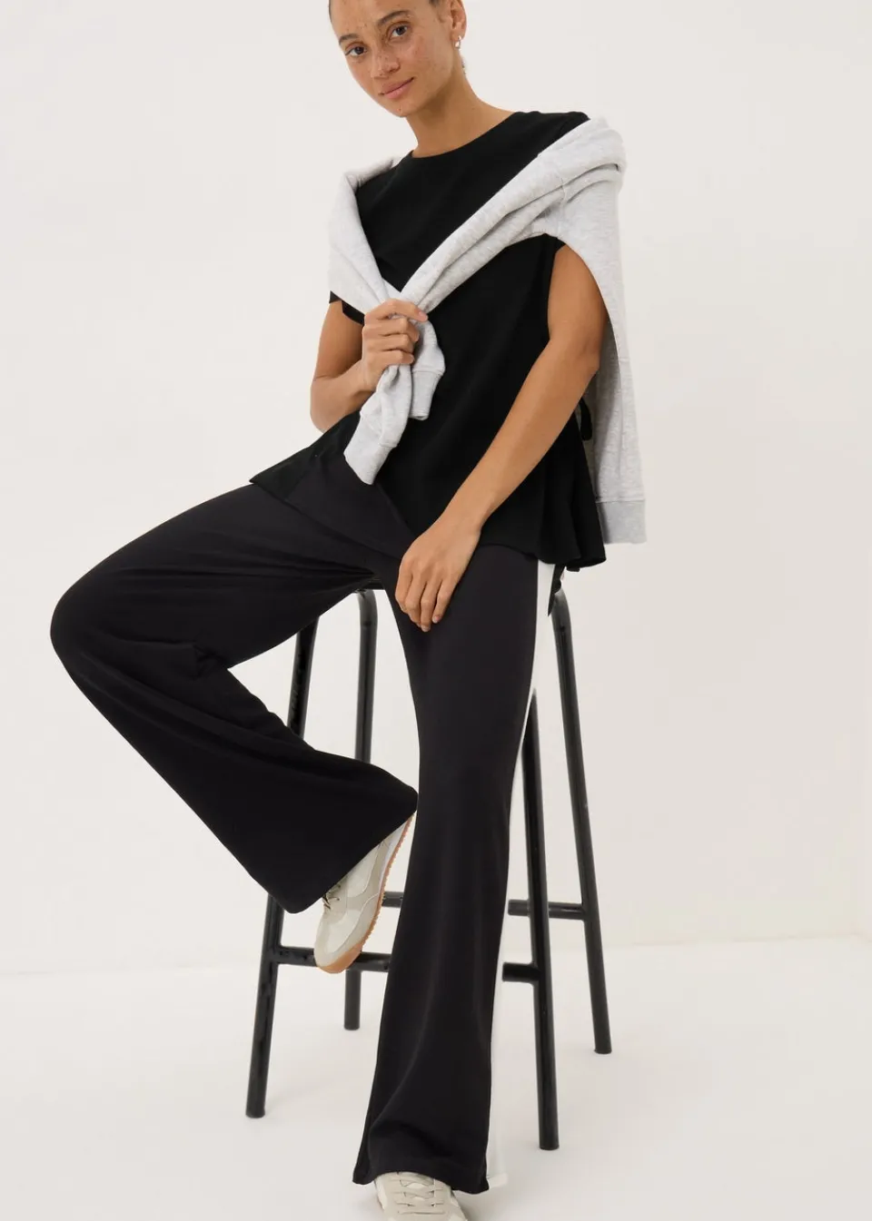 T-Shirts>Papaya Black Tie Side T-Shirt