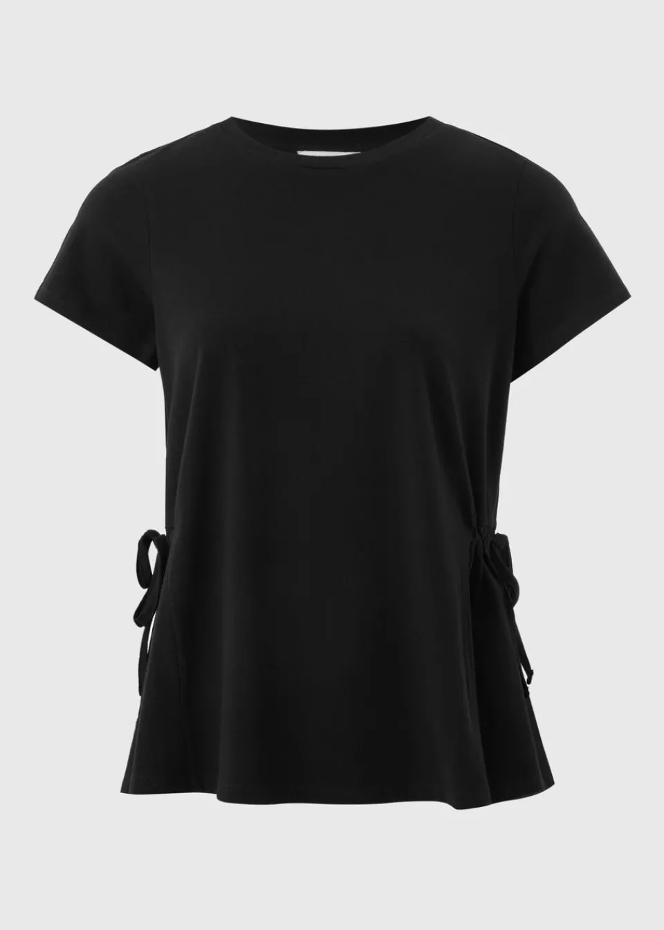 T-Shirts>Papaya Black Tie Side T-Shirt