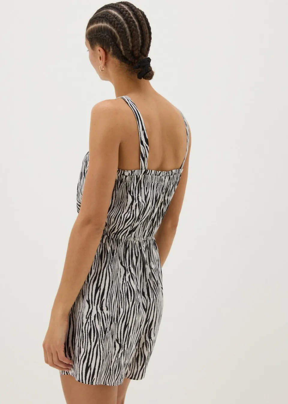 Jumpsuits & Playsuits>Papaya Black Zebra Print Playsuit