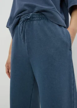 Trousers> Blue Acid Wash Jogging Bottoms