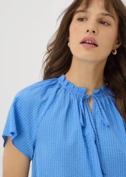 Tops>Papaya Blue Boho Blouse