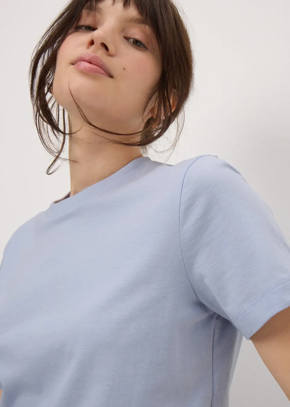 T-Shirts>Papaya Blue Crew Neck T-Shirt