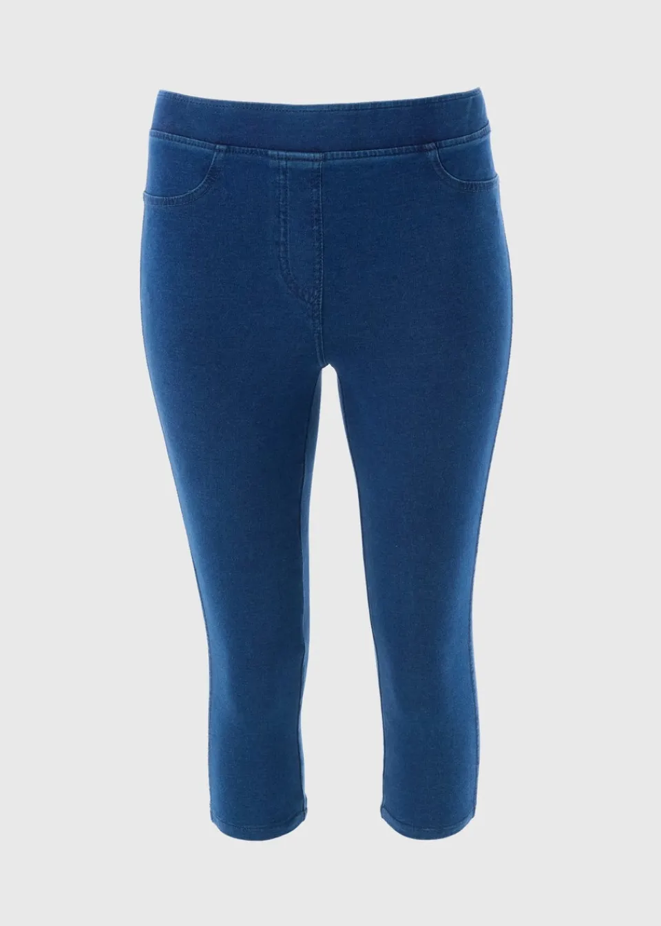Jeans & Jeggings>Papaya Denim Blue Denim Cropped Jeans