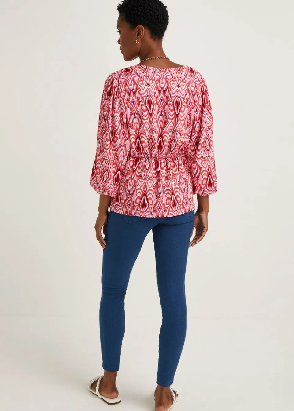 Leggings>Papaya Denim Look Ankle Length Leggings Blue
