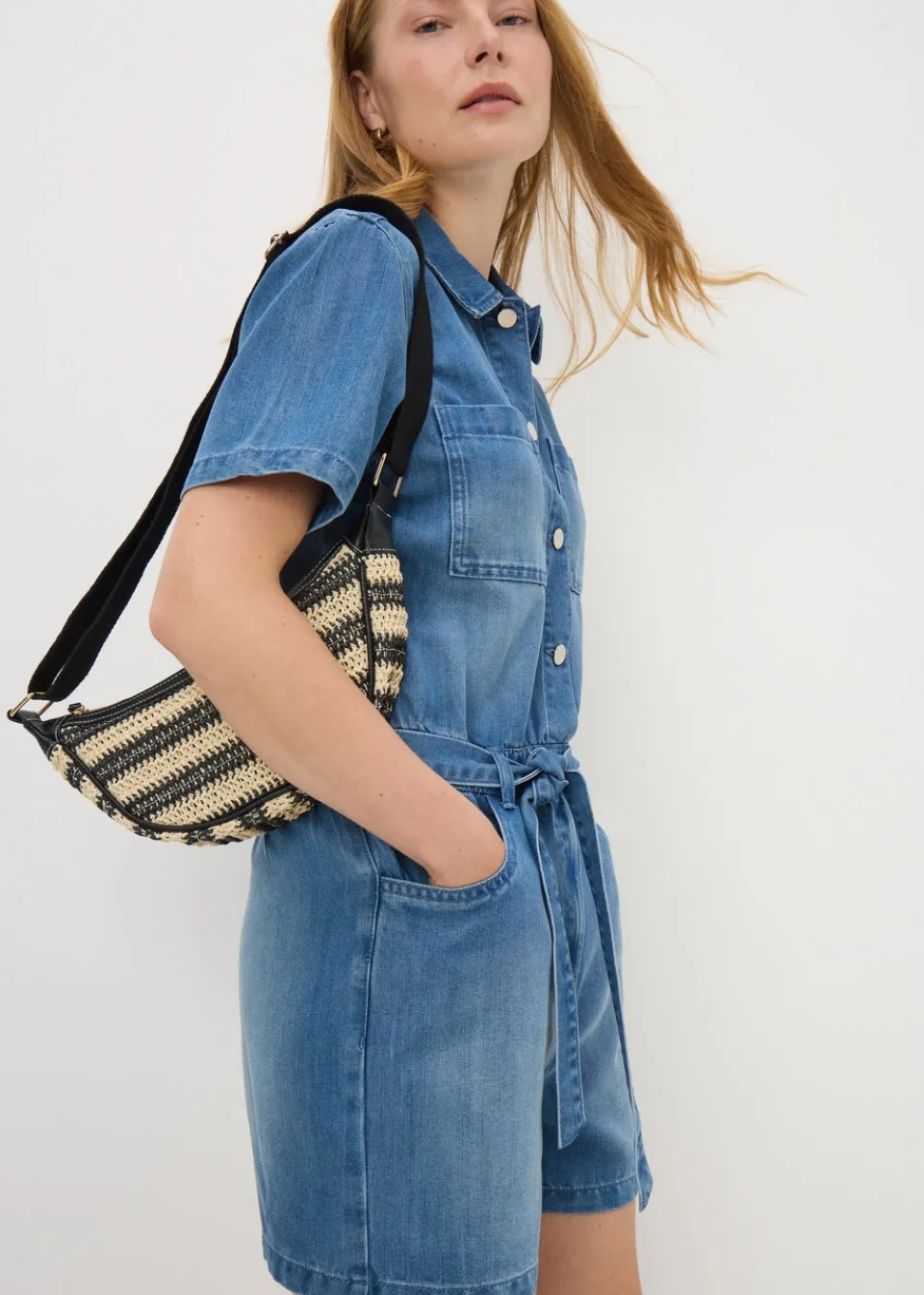 Jumpsuits & Playsuits>Papaya Denim Blue Denim Playsuit