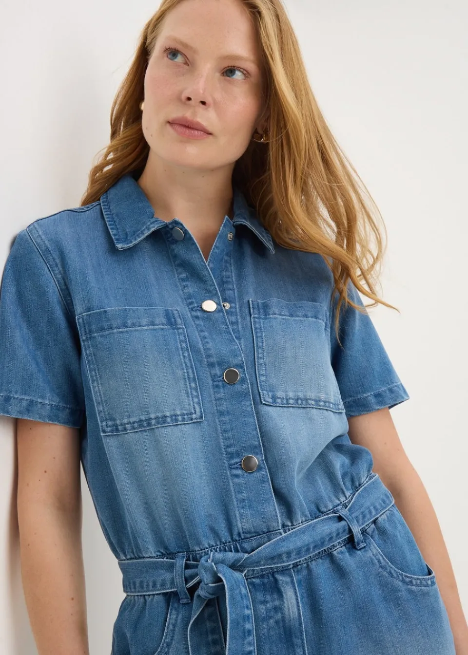 Jumpsuits & Playsuits>Papaya Denim Blue Denim Playsuit