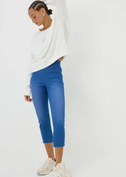 Jeans & Jeggings>Papaya Denim Blue Denim Rosie Cropped Jeggings