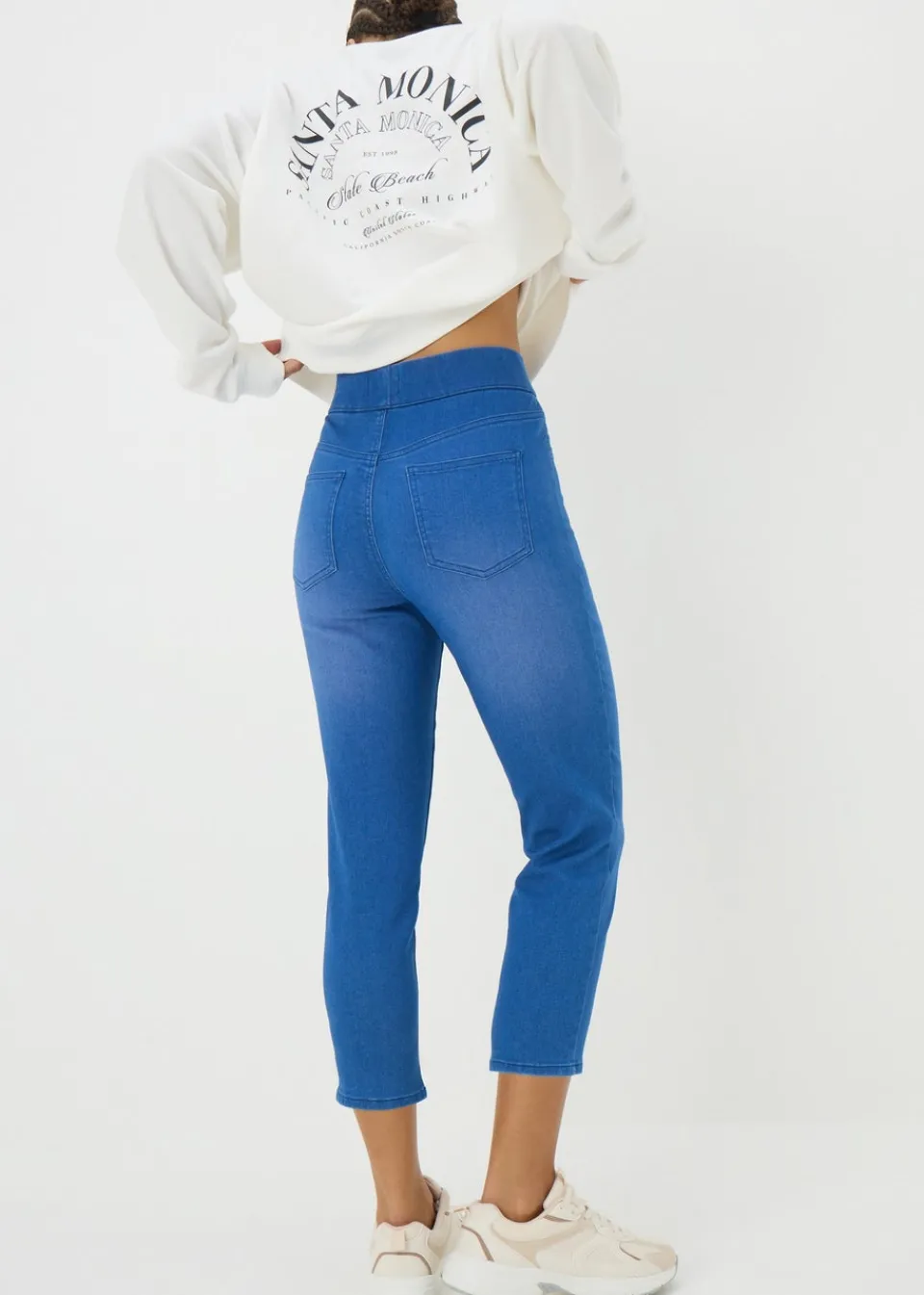 Jeans & Jeggings>Papaya Denim Blue Denim Rosie Cropped Jeggings