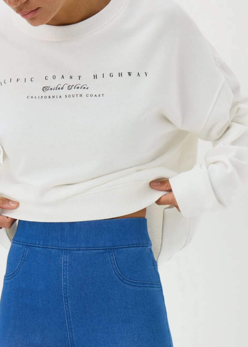 Jeans & Jeggings>Papaya Denim Blue Denim Rosie Cropped Jeggings