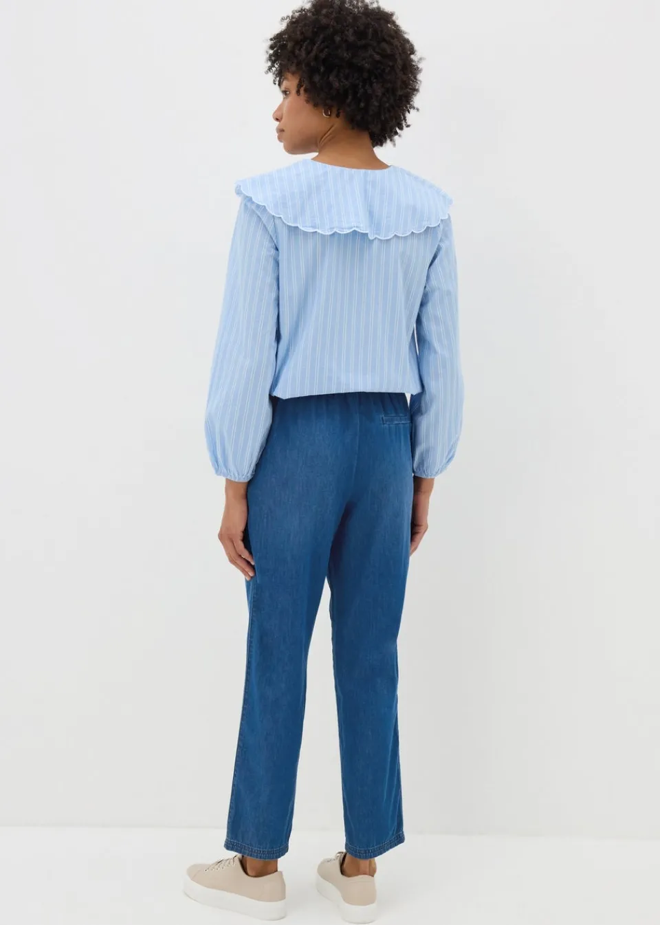 Loungewear>Papaya Blue Denim Utility Jogger Trousers