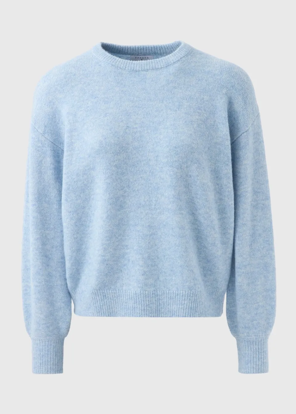 Knitwear>Papaya Blue Knitted Crew Neck Jumper