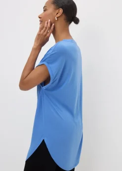 T-Shirts>Papaya Blue Longline T-Shirt