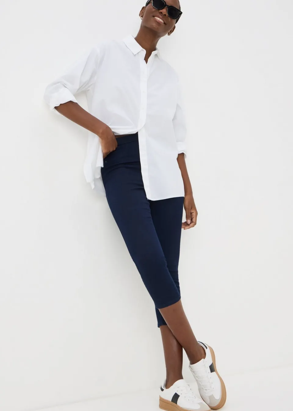 Jeans & Jeggings>Papaya Denim Blue Rosie Rinsewash Cropped Jeggings