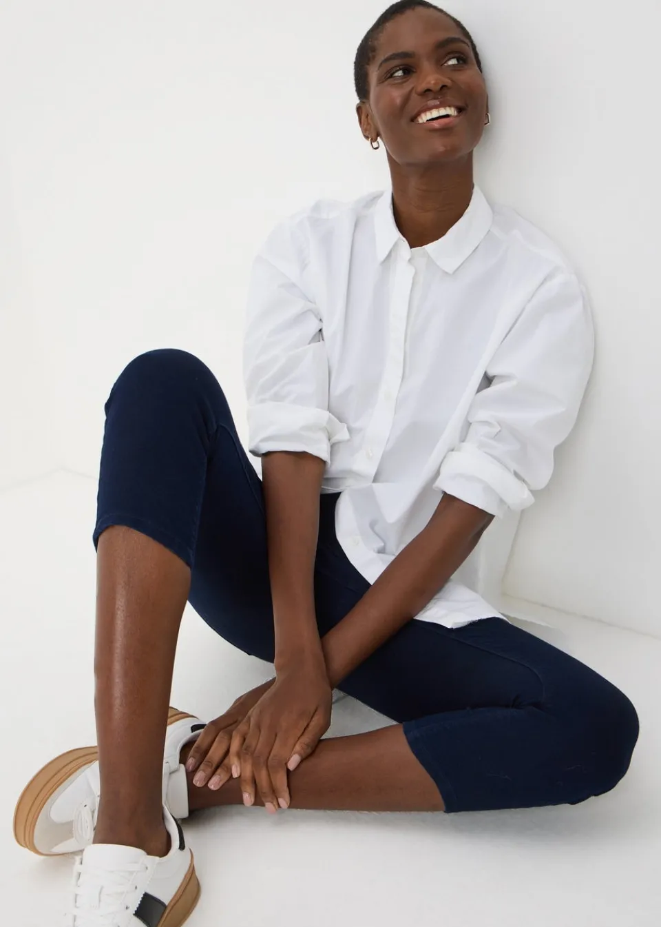Jeans & Jeggings>Papaya Denim Blue Rosie Rinsewash Cropped Jeggings